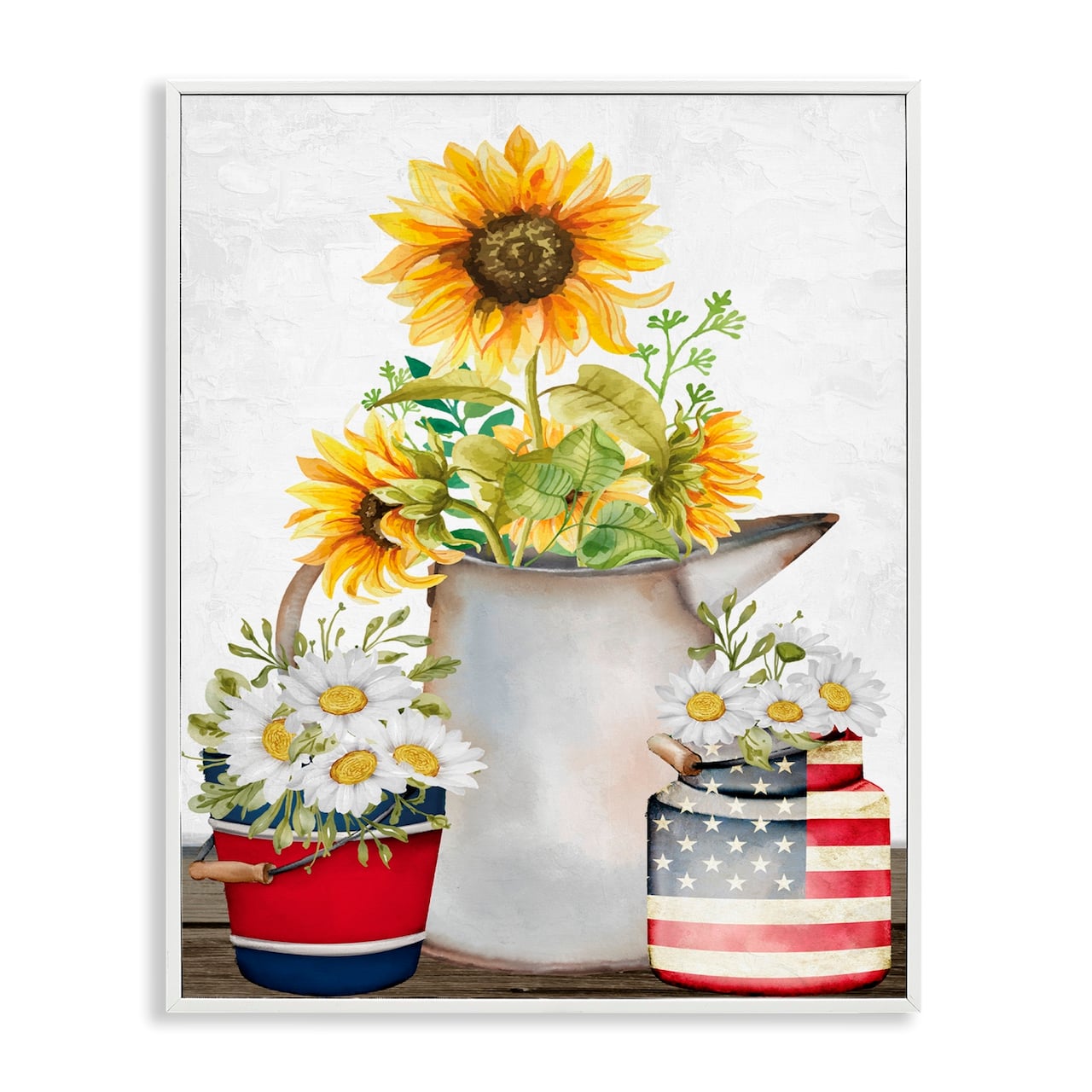 Stupell Industries Americana Flower Bouquets Framed Giclee Art